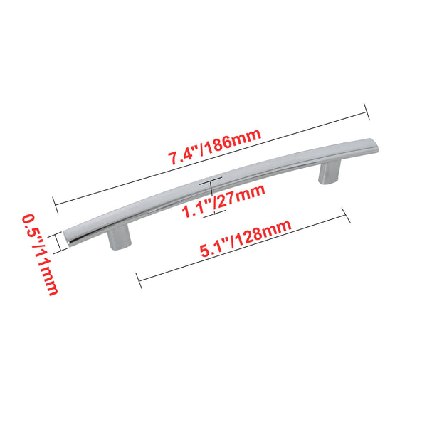 Loft97 HW315PLCH021 Centura Pull Handle - Decorative Cabinet Drop Pull Handles for Cabinets and Drawers - Vintage Cabinet Hardware with Hand Finished Polished Chrome - Metal Drawer Pull Handle, 5.0" Center to Center