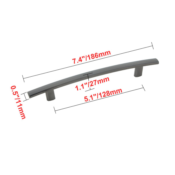 Loft97 HW316PLGM021 Centura Pull Handle - Decorative Cabinet Drop Pull Handles for Cabinets and Drawers - Vintage Cabinet Hardware with Hand Finished Gun metal - Metal Drawer Pull Handle, 5.0" Center to Center