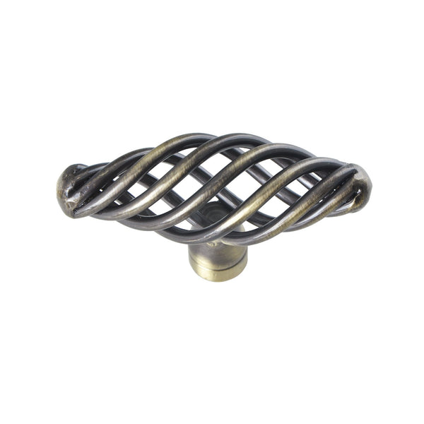 Loft97 HW325PLAB021 Aire Cabinet Ring Pull Knob - Decorative Cabinet Drop Pull Knobs for Cabinets and Drawers - Vintage Cabinet Hardware with Hand Finished Antique Brass - Metal Drawer Pull Knobs 2.4"