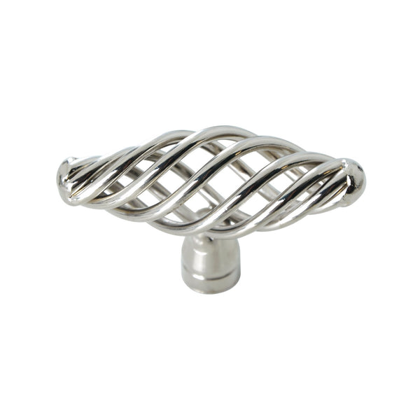 Loft97 HW326PLNK021 Aire Cabinet Ring Pull Knob - Decorative Cabinet Drop Pull Knobs for Cabinets and Drawers - Vintage Cabinet Hardware with Hand Finished Polished Nickel - Metal Drawer Pull Knobs 2.4"