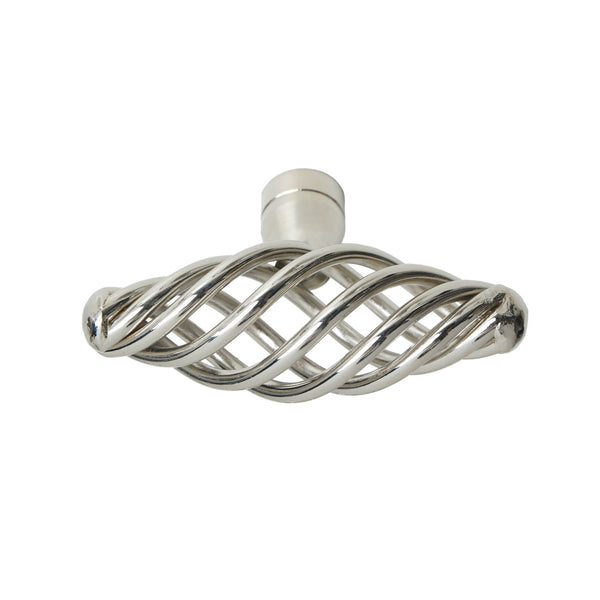 Loft97 HW326PLNK021 Aire Cabinet Ring Pull Knob - Decorative Cabinet Drop Pull Knobs for Cabinets and Drawers - Vintage Cabinet Hardware with Hand Finished Polished Nickel - Metal Drawer Pull Knobs 2.4"