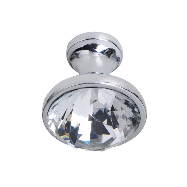 Gleam Polished Chrome and Crystal Cabinet Knob 1.25" - Loft97 - 2