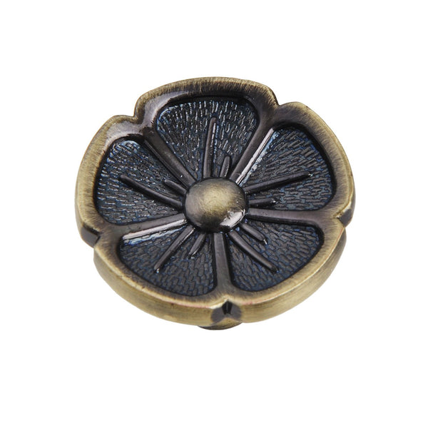 Bella Antique Brass Flower Cabinet Knob 1.125" - Loft97 - 1