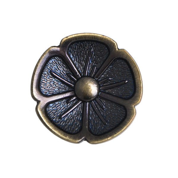 Bella Antique Brass Flower Cabinet Knob 1.125" - Loft97 - 2