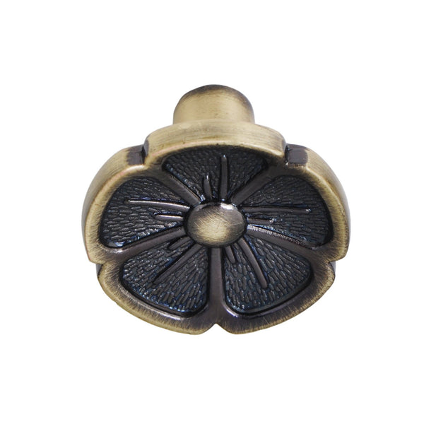 Bella Antique Brass Flower Cabinet Knob 1.125" - Loft97 - 3