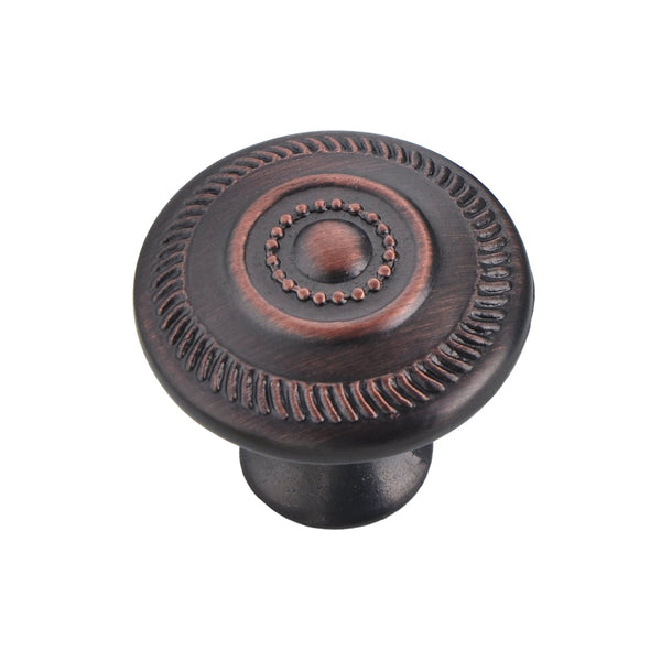 Loft97 HW332PLRB011 Bergen Cabinet Ring Pull Knob - Decorative Cabinet Drop Pull Knobs for Cabinets and Drawers - Vintage Cabinet Hardware with Hand Finished Oil Rubbed Bronze - Metal Drawer Pull Knobs 1.05"