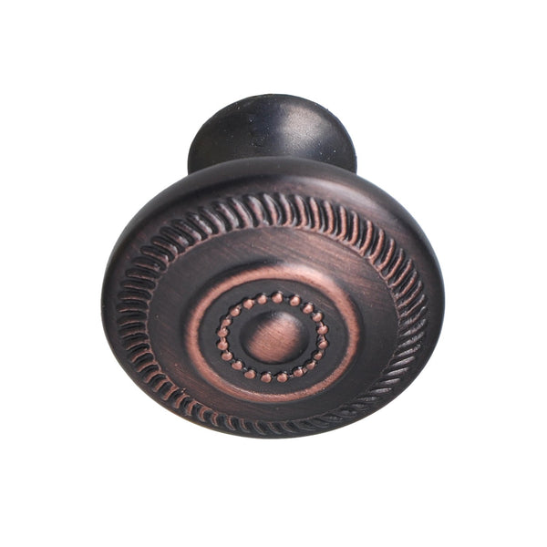 Loft97 HW332PLRB011 Bergen Cabinet Ring Pull Knob - Decorative Cabinet Drop Pull Knobs for Cabinets and Drawers - Vintage Cabinet Hardware with Hand Finished Oil Rubbed Bronze - Metal Drawer Pull Knobs 1.05"