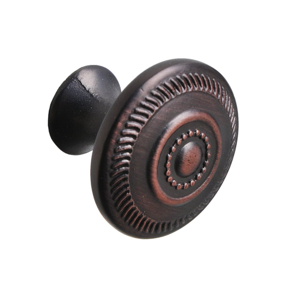 Loft97 HW332PLRB011 Bergen Cabinet Ring Pull Knob - Decorative Cabinet Drop Pull Knobs for Cabinets and Drawers - Vintage Cabinet Hardware with Hand Finished Oil Rubbed Bronze - Metal Drawer Pull Knobs 1.05"