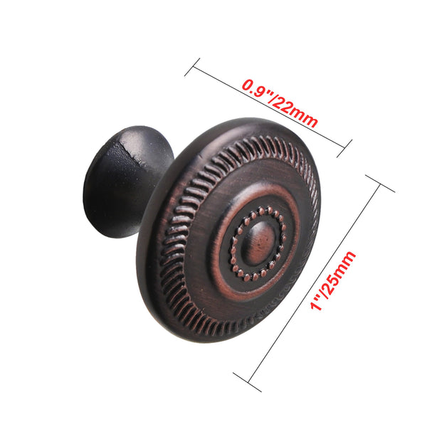 Loft97 HW332PLRB011 Bergen Cabinet Ring Pull Knob - Decorative Cabinet Drop Pull Knobs for Cabinets and Drawers - Vintage Cabinet Hardware with Hand Finished Oil Rubbed Bronze - Metal Drawer Pull Knobs 1.05"