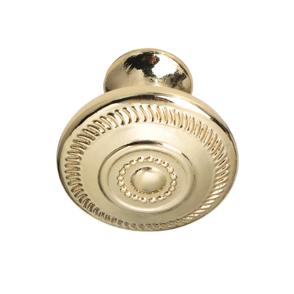 Loft97 HW333PLGD021 Bergen Cabinet Ring Pull Knob - Decorative Cabinet Drop Pull Knobs for Cabinets and Drawers - Vintage Cabinet Hardware with Hand Finished Polished Gold - Metal Drawer Pull Knobs 1.05"