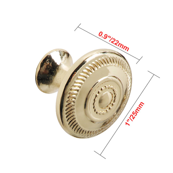 Loft97 HW333PLGD021 Bergen Cabinet Ring Pull Knob - Decorative Cabinet Drop Pull Knobs for Cabinets and Drawers - Vintage Cabinet Hardware with Hand Finished Polished Gold - Metal Drawer Pull Knobs 1.05"