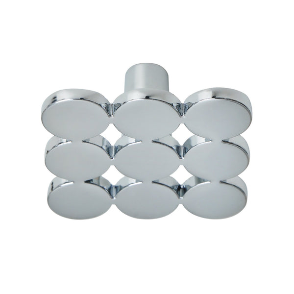 Loft97 HW338PLCH021 Tempo Square Cabinet Ring Pull Knob - Decorative Cabinet Drop Pull Knobs for Cabinets and Drawers - Vintage Cabinet Hardware with Hand Finished Polished Chrome - Metal Drawer Pull Knobs 1.9"