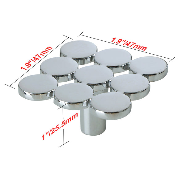Loft97 HW338PLCH021 Tempo Square Cabinet Ring Pull Knob - Decorative Cabinet Drop Pull Knobs for Cabinets and Drawers - Vintage Cabinet Hardware with Hand Finished Polished Chrome - Metal Drawer Pull Knobs 1.9"