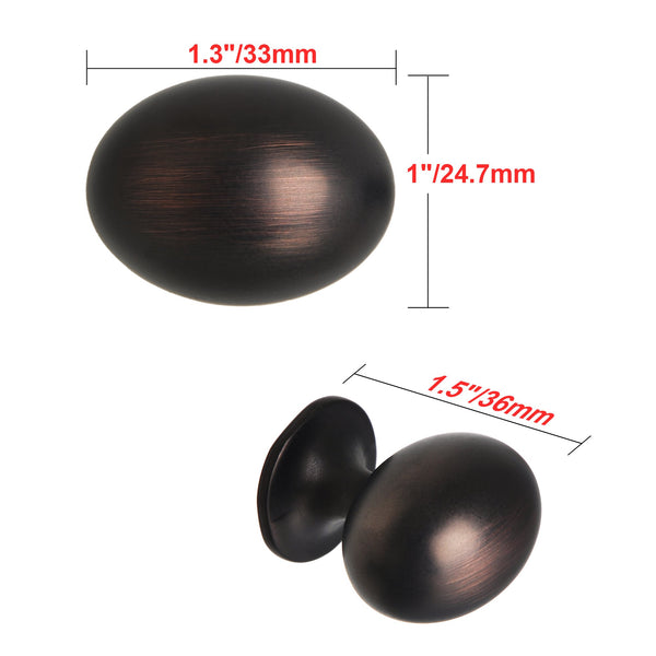 Loft97 HW339PLRB011 Danbury Oval Cabinet Ring Pull Knob - Decorative Cabinet Drop Pull Knobs for Cabinets and Drawers - Vintage Cabinet Hardware with Hand Finished Oil Rubbed Bronze - Metal Drawer Pull Knobs 1.3"