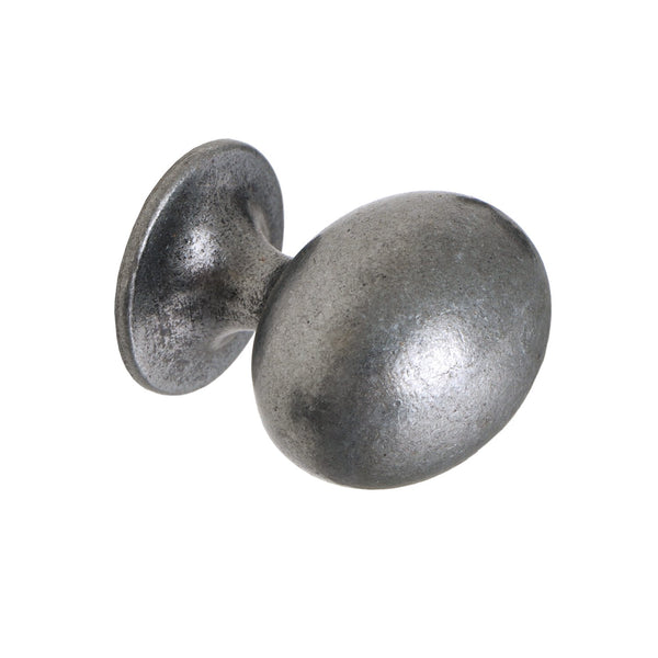 Loft97 HW340PLAI011 Danbury Oval Cabinet Ring Pull Knob - Decorative Cabinet Drop Pull Knobs for Cabinets and Drawers - Vintage Cabinet Hardware with Hand Finished Antique Iron - Metal Drawer Pull Knobs 1.3"