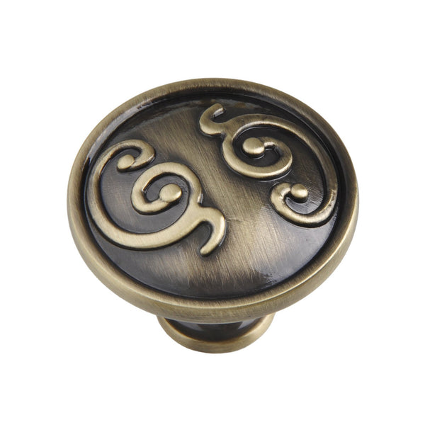 Roma Cabinet Knob, Pewter, Brass, or Bronze, 1.25" - Loft97 - 1