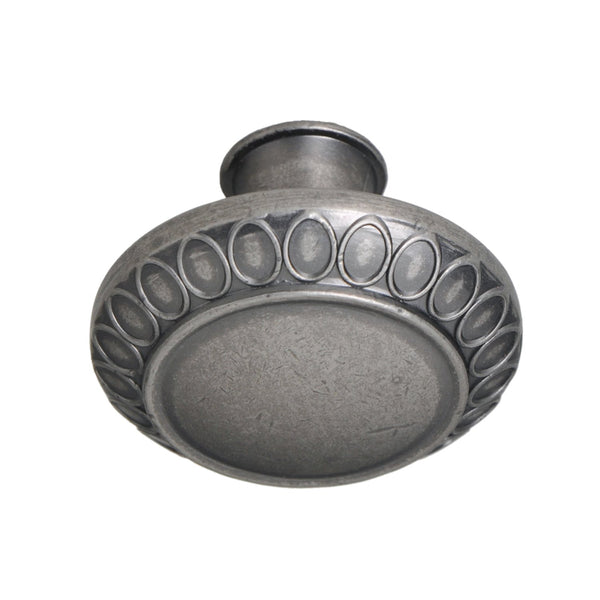 Loft97 HW345PLPT011 Barnet Cabinet Ring Pull Knob - Decorative Cabinet Drop Pull Knobs for Cabinets and Drawers - Vintage Cabinet Hardware with Hand Finished Pewter - Metal Drawer Pull Knobs 1.3"