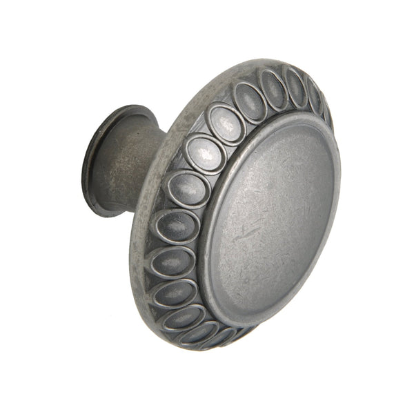 Loft97 HW345PLPT011 Barnet Cabinet Ring Pull Knob - Decorative Cabinet Drop Pull Knobs for Cabinets and Drawers - Vintage Cabinet Hardware with Hand Finished Pewter - Metal Drawer Pull Knobs 1.3"