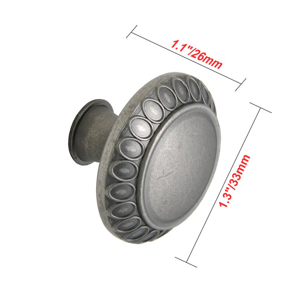 Loft97 HW345PLPT011 Barnet Cabinet Ring Pull Knob - Decorative Cabinet Drop Pull Knobs for Cabinets and Drawers - Vintage Cabinet Hardware with Hand Finished Pewter - Metal Drawer Pull Knobs 1.3"