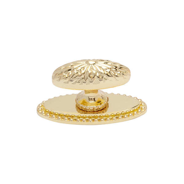 Loft97 HW352GD Megan Cabinet Ring Pull Knob - Decorative Cabinet Drop Pull Knobs for Cabinets and Drawers - Vintage Cabinet Hardware with Hand Finished Polished Gold - Metal Drawer Pull Knobs 1.9"