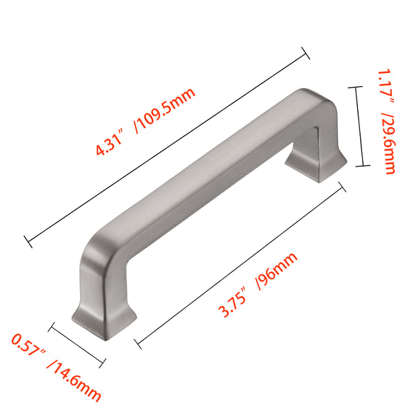 Loft97 HW400-408XX Zinc Cabinet Pull, Knob/3.75"/6.3" Center to Center