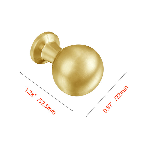 Loft97 HW409-412XX Lyon Cabinet Ring Pull Knob - Decorative Cabinet Drop Pull Knobs for Cabinets and Drawers - Vintage Cabinet Hardware with Hand Finished, Polished Gold/Matt Black/Brushed Nickel/Brushed Brass - Metal Drawer Pull Knobs 0.87"