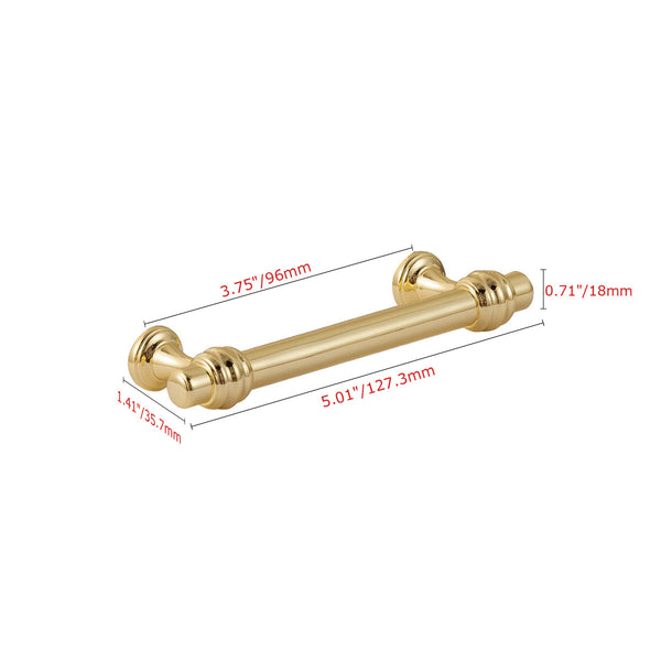 Loft97 HW425-429GD Athen Pull Handle/Knob - Decorative Cabinet Drop Pull Handles for Cabinets and Drawers - Vintage Cabinet Hardware with Hand Finished Polished Gold - Metal Drawer Pull Handle/Knob, knob/3.75"/5"/6.3"/10" center to center