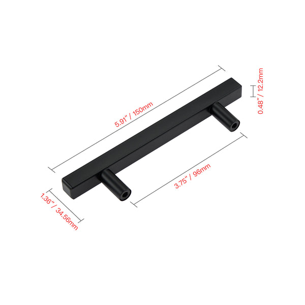 Loft97 HW435-438XX Oslo Pull Handle - Decorative Cabinet Drop Pull Handles for Cabinets and Drawers - Vintage Cabinet Hardware with Hand Finished Brushed Nickel / Matt Black - Metal Drawer Pull Handle, 3.75/5.0" center to center