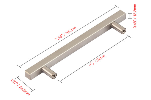 Loft97 HW435-438XX Oslo Pull Handle - Decorative Cabinet Drop Pull Handles for Cabinets and Drawers - Vintage Cabinet Hardware with Hand Finished Brushed Nickel / Matt Black - Metal Drawer Pull Handle, 3.75/5.0" center to center