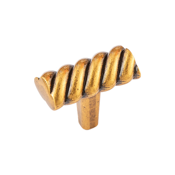 Loft97 HW439/440/441EB Naples Pull Handle/Knob - Decorative Cabinet Drop Pull Handles/Knobs for Cabinets and Drawers - Vintage Cabinet Hardware with Hand Finished Antique European Brass - Metal Drawer Pull Handle/Knob, knob/3.75"/5" center to center