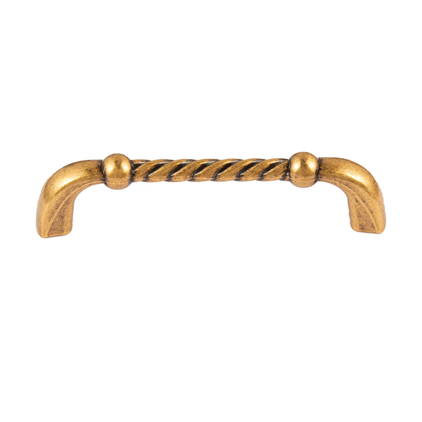 Loft97 HW439/440/441EB Naples Pull Handle/Knob - Decorative Cabinet Drop Pull Handles/Knobs for Cabinets and Drawers - Vintage Cabinet Hardware with Hand Finished Antique European Brass - Metal Drawer Pull Handle/Knob, knob/3.75"/5" center to center