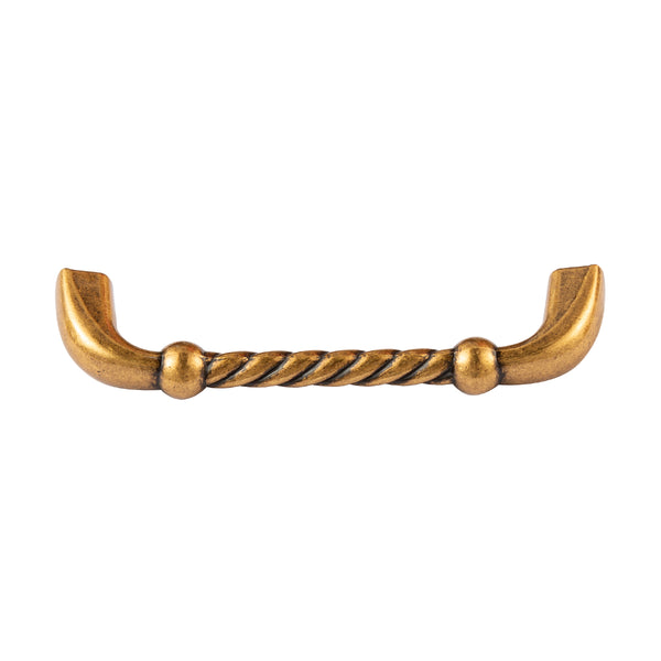Loft97 HW439/440/441EB Naples Pull Handle/Knob - Decorative Cabinet Drop Pull Handles/Knobs for Cabinets and Drawers - Vintage Cabinet Hardware with Hand Finished Antique European Brass - Metal Drawer Pull Handle/Knob, knob/3.75"/5" center to center