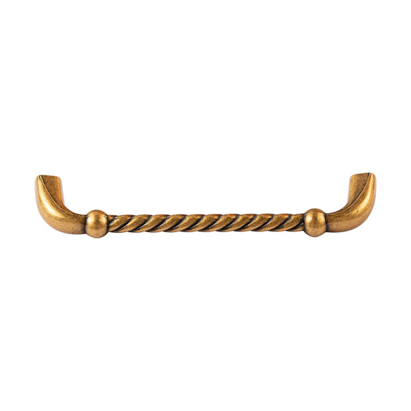 Loft97 HW439/440/441EB Naples Pull Handle/Knob - Decorative Cabinet Drop Pull Handles/Knobs for Cabinets and Drawers - Vintage Cabinet Hardware with Hand Finished Antique European Brass - Metal Drawer Pull Handle/Knob, knob/3.75"/5" center to center
