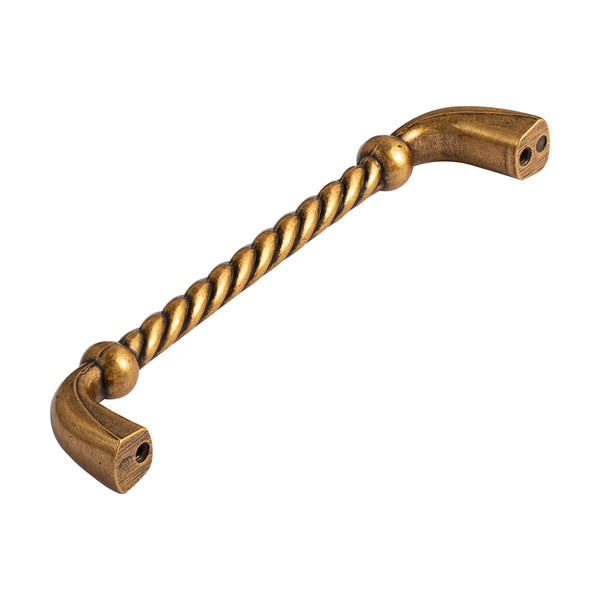 Loft97 HW439/440/441EB Naples Pull Handle/Knob - Decorative Cabinet Drop Pull Handles/Knobs for Cabinets and Drawers - Vintage Cabinet Hardware with Hand Finished Antique European Brass - Metal Drawer Pull Handle/Knob, knob/3.75"/5" center to center