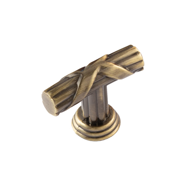 Loft97 HW442/3/4AB Riga Pull Handle/Knob - Decorative Cabinet Drop Pull Handles/Knobs for Cabinets and Drawers - Vintage Cabinet Hardware with Hand Finished Antique Brass - Metal Drawer Pull Handle/Knob, knob/3.75"/5" center to center