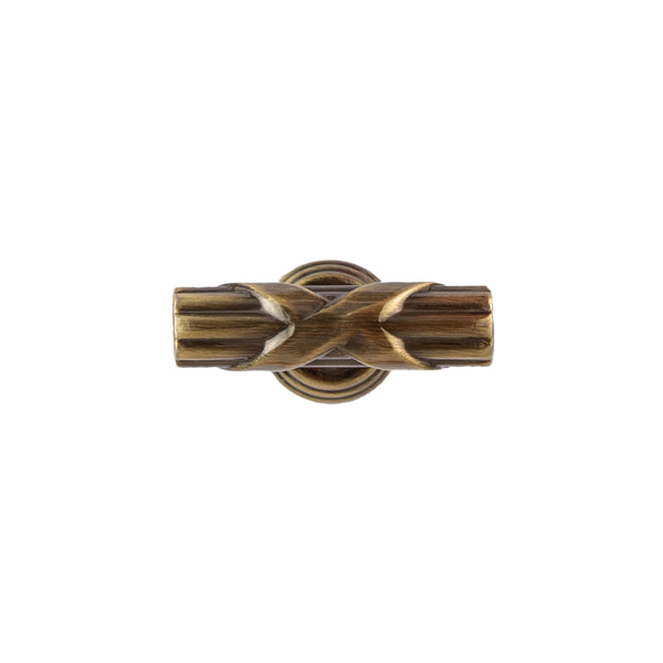 Loft97 HW442/3/4AB Riga Pull Handle/Knob - Decorative Cabinet Drop Pull Handles/Knobs for Cabinets and Drawers - Vintage Cabinet Hardware with Hand Finished Antique Brass - Metal Drawer Pull Handle/Knob, knob/3.75"/5" center to center