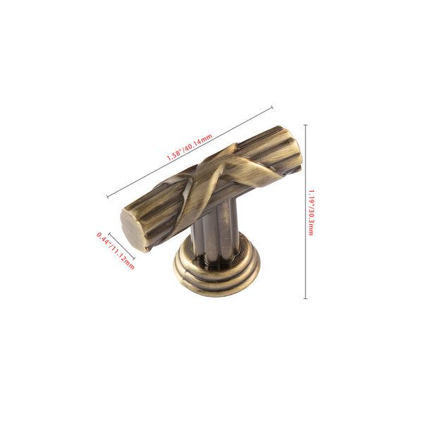 Loft97 HW442/3/4AB Riga Pull Handle/Knob - Decorative Cabinet Drop Pull Handles/Knobs for Cabinets and Drawers - Vintage Cabinet Hardware with Hand Finished Antique Brass - Metal Drawer Pull Handle/Knob, knob/3.75"/5" center to center