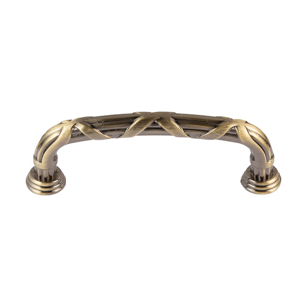 Loft97 HW442/3/4AB Riga Pull Handle/Knob - Decorative Cabinet Drop Pull Handles/Knobs for Cabinets and Drawers - Vintage Cabinet Hardware with Hand Finished Antique Brass - Metal Drawer Pull Handle/Knob, knob/3.75"/5" center to center