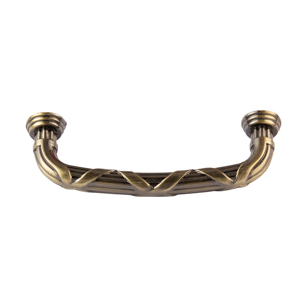 Loft97 HW442/3/4AB Riga Pull Handle/Knob - Decorative Cabinet Drop Pull Handles/Knobs for Cabinets and Drawers - Vintage Cabinet Hardware with Hand Finished Antique Brass - Metal Drawer Pull Handle/Knob, knob/3.75"/5" center to center