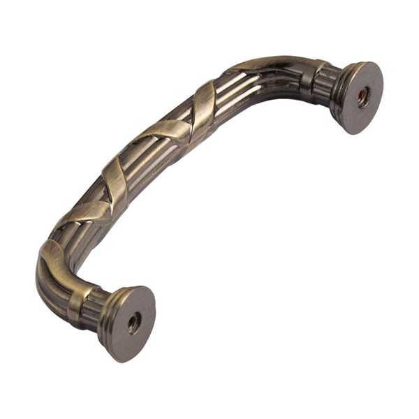 Loft97 HW442/3/4AB Riga Pull Handle/Knob - Decorative Cabinet Drop Pull Handles/Knobs for Cabinets and Drawers - Vintage Cabinet Hardware with Hand Finished Antique Brass - Metal Drawer Pull Handle/Knob, knob/3.75"/5" center to center