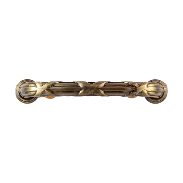 Loft97 HW442/3/4AB Riga Pull Handle/Knob - Decorative Cabinet Drop Pull Handles/Knobs for Cabinets and Drawers - Vintage Cabinet Hardware with Hand Finished Antique Brass - Metal Drawer Pull Handle/Knob, knob/3.75"/5" center to center