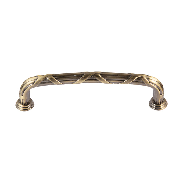 Loft97 HW442/3/4AB Riga Pull Handle/Knob - Decorative Cabinet Drop Pull Handles/Knobs for Cabinets and Drawers - Vintage Cabinet Hardware with Hand Finished Antique Brass - Metal Drawer Pull Handle/Knob, knob/3.75"/5" center to center