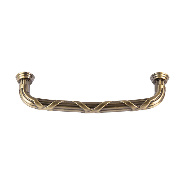 Loft97 HW442/3/4AB Riga Pull Handle/Knob - Decorative Cabinet Drop Pull Handles/Knobs for Cabinets and Drawers - Vintage Cabinet Hardware with Hand Finished Antique Brass - Metal Drawer Pull Handle/Knob, knob/3.75"/5" center to center