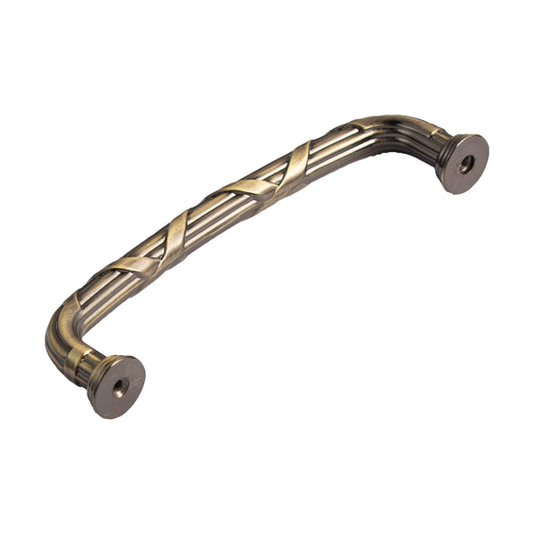 Loft97 HW442/3/4AB Riga Pull Handle/Knob - Decorative Cabinet Drop Pull Handles/Knobs for Cabinets and Drawers - Vintage Cabinet Hardware with Hand Finished Antique Brass - Metal Drawer Pull Handle/Knob, knob/3.75"/5" center to center