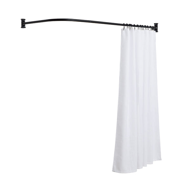Loft97 LR1XX Wall Mounted Aluminum 68x28in Rustproof L-Shaped Corner Shower Curtain Rod