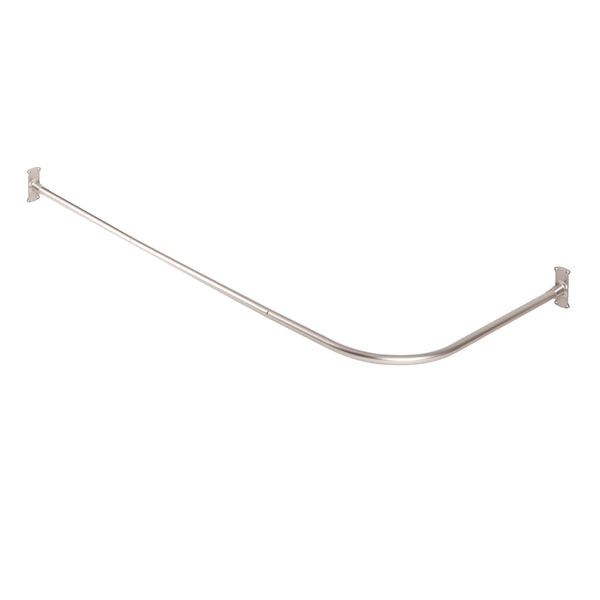 Loft97 LR1BN Rustproof Wall Mounted 68x28in L-Shaped Corner Shower Rod, Nickel