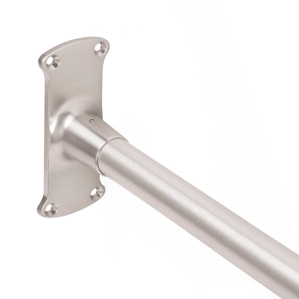 Loft97 LR1BN Rustproof Wall Mounted 68x28in L-Shaped Corner Shower Rod, Nickel
