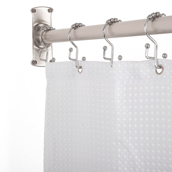 Loft97 LR1BN Rustproof Wall Mounted 68x28in L-Shaped Corner Shower Rod, Nickel