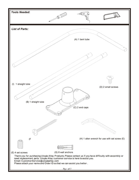 Loft97 LR1BN Rustproof Wall Mounted 68x28in L-Shaped Corner Shower Rod, Nickel