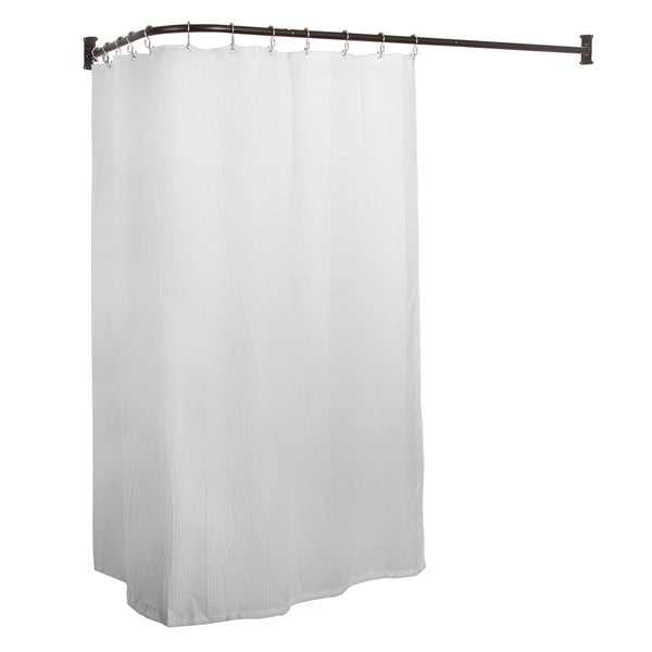 Loft97 LR1RB Rustproof Wall Mounted 68x28in L-Shaped Corner Shower Rod, Bronze
